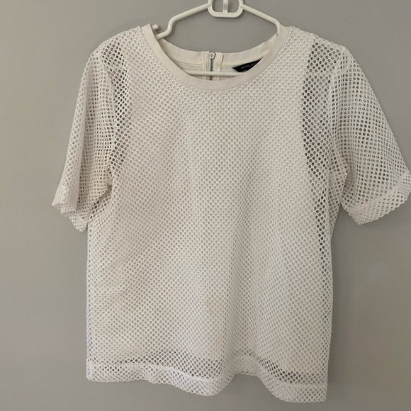 Banana Republic white mesh blouse - Picture 3 of 6